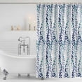 thumbnail image 3 of Blue Weeping Eucalyptus Shower Curtain, Waterproof Shower Curtains for Bathroom, Spring Summer Farmhouse Leaves Washable Fabric Bathtub Curtain Set Bath Decor with 12 Hooks Long 72"x84", 3 of 8