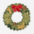 thumbnail image 2 of Linum Home Textiles Christmas Wreath Embroidered Luxury 100% Turkish Cotton Hand Towels (Set of 2), 2 of 3