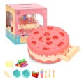 thumbnail image 2 of Máquina para hacer hamburguesas, juego de juguetes de simulación, accesorios para juegos de alimentos, tenedor, cubiertos, vajilla, cocina educativa, regalo de cumpleaños, niñas, rosa Inevent FN000721-02B, 2 of 7