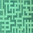 thumbnail image 1 of Ahgly Company Indoor Square Solid Turquoise Blue Modern Area Rugs, 3' Square, 1 of 4