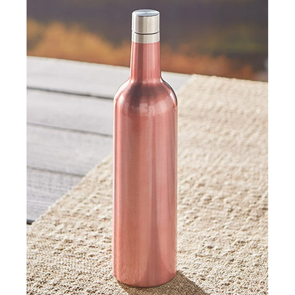 VacuumInsulated Stainless Steel Wine Bottle Rose Gold