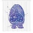 thumbnail image 3 of Hippo Shower Curtain, Ornamental Ombre Style Watercolor Effect on Abstract Hippo Animal Figure, Fabric Bathroom Set with Hooks, 69W X 70L Inches, Indigo Purple and White, by Ambesonne, 3 of 3