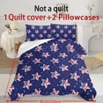 thumbnail image 6 of ZIATUBLES 3 Pieces King Size Duvet Cover Set, Patriotic Star Print, Soft Polyester All-Season Bedding, 1 Duvet Cover and 2 Pillowcases, Comfy Bed Lines for Home, Dorms, 6 of 8