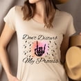 thumbnail image 4 of Don’t Disturb My Process Skeleton Hand Design T-Shirt for Men and Women, Ash, Size S, 4 of 6