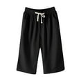 thumbnail image 3 of SNKSDGM Women's Plus Womens Summer Pants Lightweight Casual Plus Size Women's Pants for Work Stretch Women's Summer Solid Color Drawstring Pocket Versatile Elastic Waist Design Casual Cropped Pants, 3 of 3