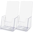 thumbnail image 1 of (2 Pack) 4" Wide Tri-Fold Booklet Brochure with Business Holder - Clear Counter-top Organizer, 1 of 1
