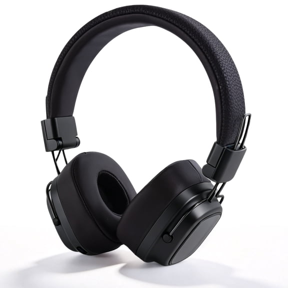 Rirool Retro Bluetooth 5.3 Over-Ear Headphones, Wireless Stereo Headset with Deep Bass, 15H Playtime, Built-in Mic, Type-C Charging, Adjustable Headband, Black