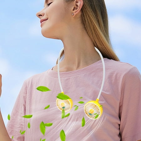 

PFFRIZ Neck Fan 1PC Battery Operated Neckband Fan 3 Speeds Hand-Free Wearable Personal Fan for Hot Flashes Home Office Travel Outdoor Sports (Yellow)