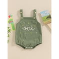 thumbnail image 2 of Bagilaanoe Newborn Baby Girl Boy Birthday Clothes Summer Rompers Letters Print Sleeveless Bodysuits 6M 12M 18M Infant Casual One Piece Short Jumpsuit, 2 of 9