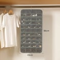 thumbnail image 2 of Hanging Jewelry Organizer, Double-Sided 80-Compartment Storage Roll with Metal Hanger for Necklaces Earrings Rings, Gray Wall Or Door Mounted Jewelry Rack, 2 of 5