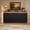 Black, variant on LKTART 66" Sideboard Buffet Cabinet with Storage,LED Lights,Walnut Modern Credenza Storage Cabinet ,1" Thick Floating Top,Adjustable Shelves,Pivot Door Hardware,for Living Room,Kitchen