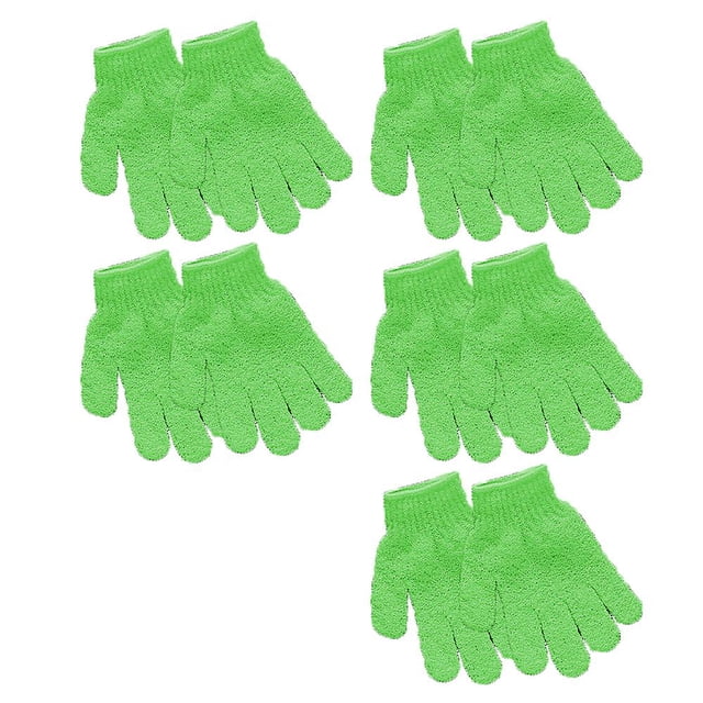10 piezas de guantes exfoliantes, guantes naturales para hombres y mujeres (5 pares)