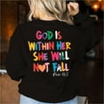 thumbnail image 4 of KimSoong Christian Sweatshirt Women Bible Verse Pullover Christian God Is Within Her Long Sleeve Inspirational Blouse Top, Black, 4 of 6