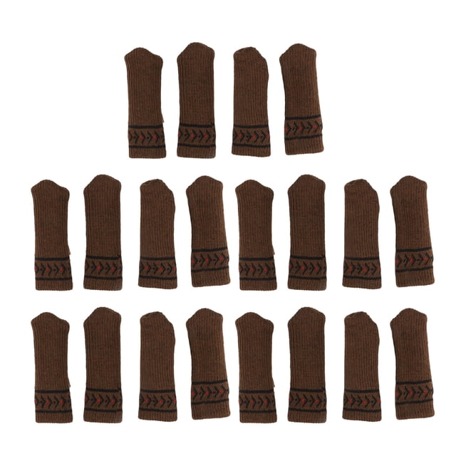 Protector de patas de silla de 20 piezas, cubiertas de tapas para muebles de mesa, previene arañazos, juego de almohadillas de suelo de punto gruesas sin ruido, color marrón