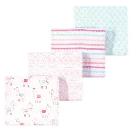 Luvable Friends Hudson Baby Flannel Receiving Blankets 4pk, Sweet Llama