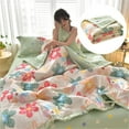 thumbnail image 2 of MOPOOR Washable Cotton Plaid Print Quilt - Single/Double Extra Large Lightweight Sofa Blanket Summer Conditioning Quilt (150*200cm), Home Bedding, 2 of 9