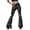 White, variant on Women's Relaxed Fit Pant Elastic Waist Flared Leg Casual Trousers
