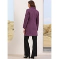 thumbnail image 3 of DARING DIVA Women's Double Breasted Shawl Collar Long Coat With Pockets XL Purple, 3 of 6