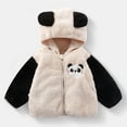 thumbnail image 2 of Povozer Toddler Girls Fleece Jacket Kids Winter Cute Teddy Coat Zip up Hoodie(White,3-4Y), 2 of 4
