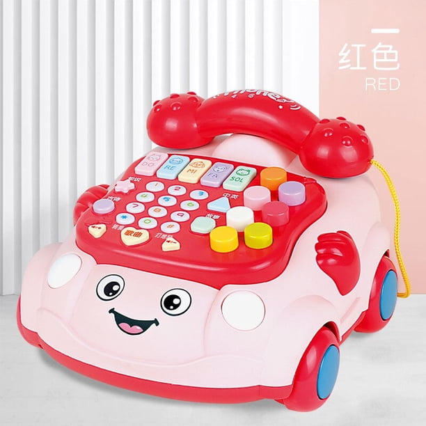 Juguetes para bebés 0 6 12 meses Juguete musical de tortuga Luces de sonido Juguete educativo Montessori para niños 1 2 3C-Rojo sin caja zhangmengya unisex
