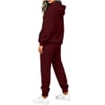 thumbnail image 6 of Jerdar Womens 2 Piece Lounge Set Hoodie Jogger Pants Oversized Solid Color Drawstring Pocket Elastic Waistband Casual Fall Winter Travel Outfits S, 6 of 8