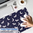 thumbnail image 4 of Long Mouse Pads for Desk,Dark Blue Cartoon Unicorn Moon Star Desk Mats on Top Of Desks, Desk Mouse Pad Extra Large with 3mm Non-Slip Base and Stitched Edge for Gaming,Work,Home 31.5"x11.8", 4 of 5