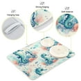 thumbnail image 4 of Cute Seahorse and Seaweed Dish Drying Mat 16x18 Absorbent Microfiber Draining Rack Pad for Kitchen Counter Sink, 4 of 8