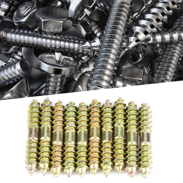 Tornillo de doble extremo, 10 piezas Tornillo de pasador de 6 * 40 mm Tornillo de doble extremo para muebles Tornillo de pasador para carpintería Los mejores materiales
