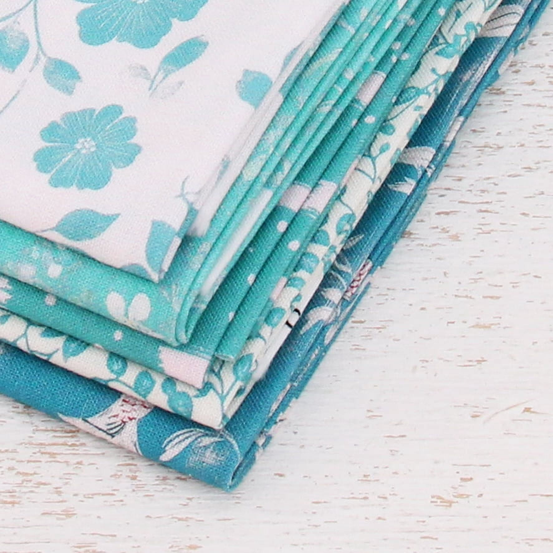 Threadart Cotton Quilting Fabric Sold By The Yard - Vintage Threads Collection - 44" Width - 100% Cotton - Quilting, Sewing, Crafts - Aqua Fish