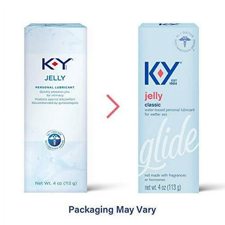 K-Y Jelly Lube, Personal Lubricant, Water-Based Formula, Safe to Use with Latex  Condoms, For Men, Women and Couples, 4 FL OZ (Pack of 3)