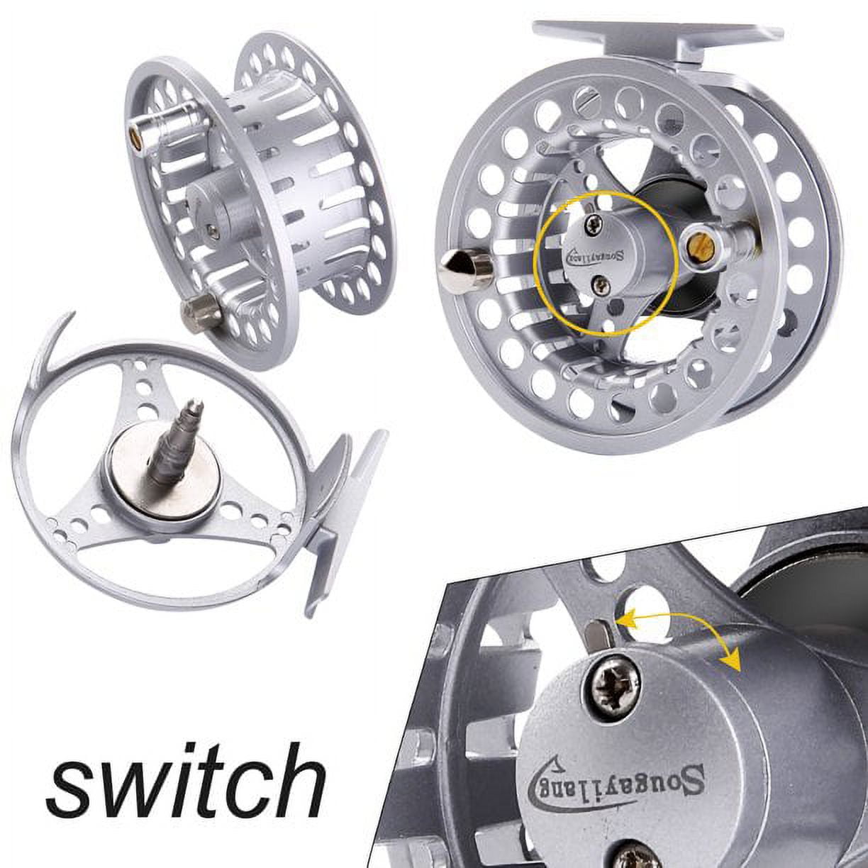 Sougayilang Fly Fishing Reel Ultralight Anti-Oxidation,CNC-machined  Aluminum Alloy Body and Spool fly fishing reels size 5/6,7/8