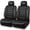 Black Front, variant on Faux Leather Car Seat Covers Front Seats Only, 3D Foam Support Car Seat Covers, Universal fit for Trucks Vans SUVs Sedans Automotive Comfortable, Airbag Compatible 2 Pieces Front Solid Black