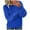 Blue, variant on GigrtiJin Women's Knit Sweater Plus Size Thickened Warm Round Neck Sweaters Tops Solid Color Long Sleeve Pullover Top
