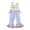 Blue, variant on Toddler Baby Girls Football Outfit Bow Football Romper Game Day Overalls Flare Pants Jumpsuit Bottom Clothes (Blue, 6-12 Months)