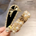 thumbnail image 5 of Korean-style fashion pearl bow hair clip, front side bangs clip, little Coco BB clip, exquisite hair accessory side clip for women, 5 of 5