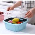 thumbnail image 2 of Double draining fruit and vegetable basket multifunctional refrigerator fresh box kitchen washing basket plastic storage basket, 2 of 6