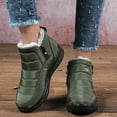 thumbnail image 6 of Xfvqtps Snow Boots for Womens Ankle Boots Fur Lined Side Zipper Solid Color Thick Bottom Flat Non Slip Waterproof Resistant Thickened Warm Winter Outdoor Sneakers Snow Boots Green, 6 of 8