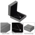 thumbnail image 3 of Caja de colgante de collar de cuero Uxcell para regalos de joyería, estuche de almacenamiento de colgantes vintage, cajas de regalo grises, 3 of 6