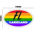 thumbnail image 3 of Lakeland FL Florida Polk County Rainbow Pride Flag 6 Stripes Pride Flag Euro Decal Bumper Sticker 3M Vinyl 3" x 5", 3 of 3