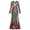 Grey, variant on Xijirk Women Halloween Skeleton Rose Printed Maxi Dress Long Sleeve Crewneck Fitted Floor Length Outfit for Evening Party Themed Occasion,XL