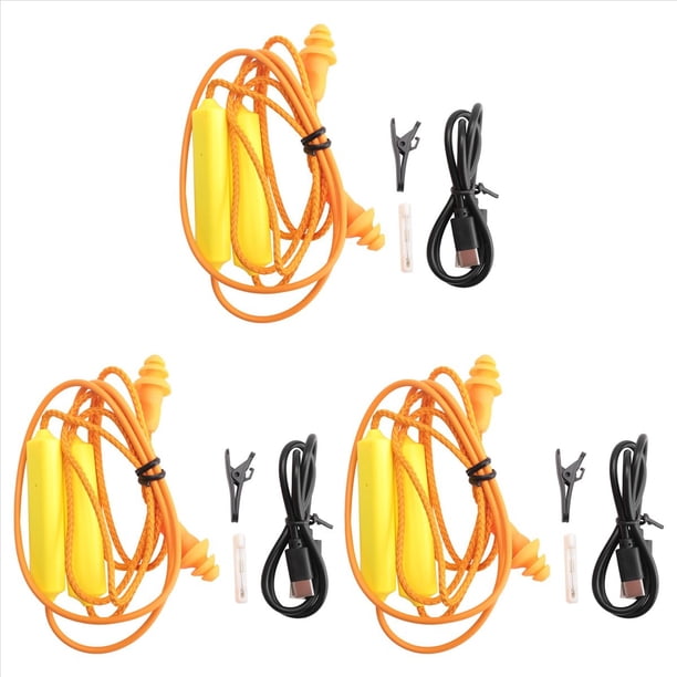 3X Tapones para los Oídos Auriculares Bluetooth para el Trabajo, Supresión de Ruido, Protección Auditiva, Sitios de Construcción, Lugares Ruidosos Naranja