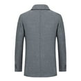 thumbnail image 3 of gbyLJF Men's Short Woolen Coat Thickened Long Sleeve Overcoat Fall and Winter Business Fashion Slim Fit Tops, 3 of 9