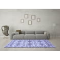 thumbnail image 3 of Ahgly Company Machine Washable Indoor Square Abstract Blue Modern Area Rugs, 6' Square, 3 of 4