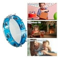 thumbnail image 7 of 10 Inch Hand Held Tambourine Double Row Tambourine Drum Set Percussion Instrument Musical Educational Toy Instrument for Church Performance Kids Adults with Tuning Key Blue, 7 of 7