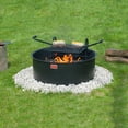 thumbnail image 4 of Pilot Rock 3 Pack 24” Steel Ground Fire Pit Ring Metal Cooking Grate, Black, 4 of 7