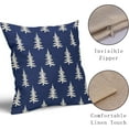 thumbnail image 4 of Christmas Pillow Covers 18x18 Set of 2 Navy Blue Xmas Tree Rustic Style Winter Print Decorative Outdoor Pillowcases Holiday Decorations Throw Cushion Case Decor for Couch Sofa Bed, 4 of 6