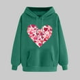 thumbnail image 2 of Goodeals Clearance Sales,Women Teacher Valentines Day Hoodies Fleece Sweatshirts Long Sleeve Pullover Oversized Teacher Sweatshirt Valentine Teach Long Sleeve Pullover Shirt(Army Green,XXL), 2 of 5