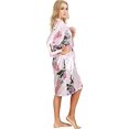 thumbnail image 6 of Asian Home Flower Peacock Satin Silk Kimono Robe, Dressing Gown, Bridal, Gift (Pink), 6 of 6