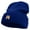Royal, variant on Pig Footprints Embroidered 12 Inch Long Knitted Beanie - Black OSFM