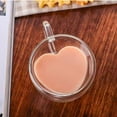 thumbnail image 4 of Eoozwa Espresso Cup Double Walled Glass Coffee Mugs Tea Cups with Handle Saucer Heart Shaped Milk Juice Cups Drinking Glasses Mother's Day Gifts for Mom Birthday Gifts for Wife Grandma, 4 of 4